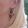 boucles d'oreilles oranges femme grandes pendantes en pierre naturelle cornaline