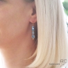 Créoles apatite et pampille en calcédoine bleu, plaqué or, pierre fine, boucles d'oreilles, fait main, création by Alicia