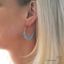 Créoles turquoise et rondelles perlées en plaqué or, boucles d\'oreilles, fait main, pierre fine, création by Alicia