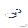 Créoles lapis lazuli et pointe en plaqué or, boucles d'oreilles, pierre fine, fait main, création by Alicia