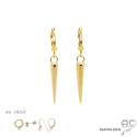 Boucles d\'oreilles avec pointes en plaqué or, pendantes, rock-chic, création by Alicia
