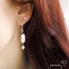 Boucles d'oreilles perles baroques, argent massif, fait main, création by Alicia