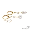Boucles d'oreilles perles de culture d'eau douce, plaqué or, fait main, création by Alicia