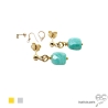 Boucles d'oreilles amazonite, plaqué or ou argent, petites, pendantes, pierre naturelle, fait main, création by Alicia