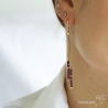 Boucles d'oreilles rubis véritable, vermeil, fines, longues, fait main, création by Alicia