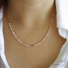 Collier fin opale rose véritable sur une chaîne en vermeil, fait main, création by Alicia