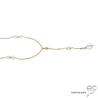 Collier cravate perles de culture d'eau douce, plaqué or, fait main, création by Alicia