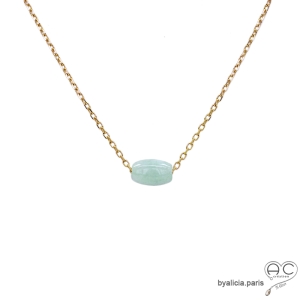 Collier fin jade et...