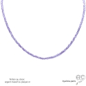 Améthyste, collier fin, chaine en pierre naturelle violette, fait main, création by Alicia