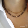 Pyrite or, collier fin, chaine en  pierre naturelle, fait main, création by Alicia