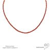 Cornaline, collier fin, chaine en  pierre naturelle orange, fait main, création by Alicia