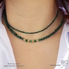 Malachite, collier fin, chaine en  pierre naturelle verte, fait main, création by Alicia