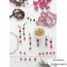 Collier agate rose, pampilles gouttes, chaîne plaqué or, ras de cou, fait main, création by Alicia