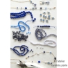 Bracelet calcédoine bleue, iolite, plaqué or, pierre semi-précieuse, fait main, création by Alicia