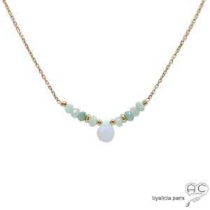 Collier petite goutte jade...