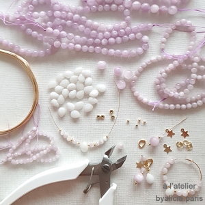 bijoux créateur en pierre naturelle violette kunzite fabriqué à la main à l'atelier en France