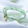 Bracelet jade et vermeil, pierre semi-précieuse avec pampille étoile, fait main