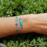 Bracelet turquoise reconstituée sur une chaîne en argent 925 rhodié, fait main, création by Alicia