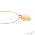 Pendentif grande médaille ronde bombée des deux côtés en plaqué or, tendance, bohème, femme