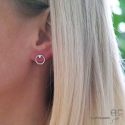 Boucles d\'oreilles cercles torsadées en argent 925 rhodié avec zirconium brillant, puces, clous
