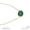 Collier malachite, plaqué or ou argent massif, pierre naturelle verte, fait main, création by Alicia