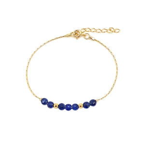 Bracelet fin lapis-lazuli, pierre naturelle sur une chaîne en vermeil, fait main, création by Alicia
