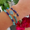 Bracelet fin lapis-lazuli, pierre naturelle sur une chaîne en vermeil, fait main, création by Alicia