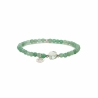 Bracelet pierre naturelle verte, aventurine et prasiolite, pampille arbre de vie en argent, élastique, création by Alicia