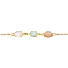 Bracelet amazonite, pierre de lune, pierre du soleil, pierres fines sur chaîne en plaqué or, création by Alicia