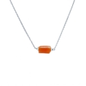 Collier avec cornaline et argent massif, pierre semi-précieuse orange, fait main, création by Alicia