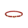 Bracelet fin cornaline et pampille étoile en plaqué or, pierre naturelle orange, fait main