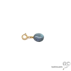 Breloque labradorite, pierre fine pour les bracelets et les colliers en chaînes gros maillons, créations by Alicia