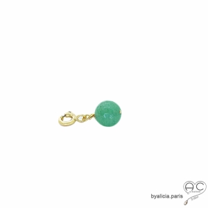 Breloque aventurine, pierre fine verte pour les bracelets et les colliers en chaînes gros maillons, créations by Alicia