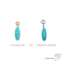 Breloque turquoise reconstituée, pour les bracelets et les colliers en chaînes gros maillons, créations by Alicia