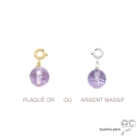 Breloque améthyste, pierre fine violet pour les bracelets et les colliers en chaînes gros maillons, créations by Alicia