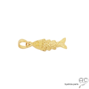 Pendentif petit poisson articulé en plaqué or