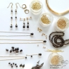 quartz fumé bijoux artsanaux, boucles d'oreilles femme fait sur mesure en argent ou plaqué or, bijoux créateur