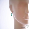 boucles d'oreilles de créateur en agate verte, pendentes, pierre naturelle verte, fait en France