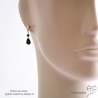 onyx noir bijoux artsanaux, boucles d'oreilles femme fait sur mesure en argent ou plaqué or, bijoux créateur