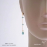 amazonite, boucles d'oreilles femme, artisanales, pendantes, fines, boucles pierre verte