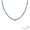 ras de cou femme en malachite, collier artisanal pierre naturelle verte, fin