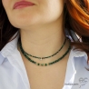 collier malachite sur mesure, ras de cou vert créateur, femme