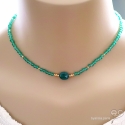 Collier fin agate verte, plaqué or ou argent, fait man, création by Alicia