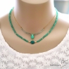 ras de cou de créateur femme pierre verte, collier artisanal pierre naturelle verte