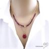 bijoux pierre rouge collier ras de cou créateur rouge bordeaux raffiné discret minimaliste fait sur mesure