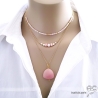 bijoux artisanaux pierres roses collier créateur pierre opale rose fait sur mesure en France