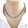 bijoux pierres bleues femme collier ras du cou topaz bleu artisanal délicat raffiné