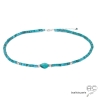 ras de cou femme turquoise argent collier créateur pierre turquoise fait main sur-mesure en France