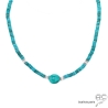 pierre turquoise collier ras du cou femme intemporel argent turquoise fait sur-mesure