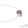 pierre rubis véritable argent collier ras de cou rouge femme discret délicat artisanal fait main sur-mesure